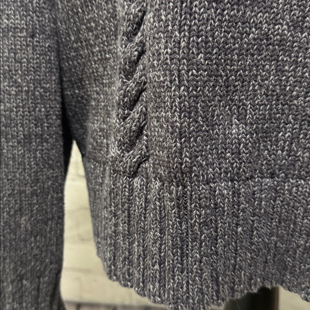 Cabelas Women's black/gray Cable Knit Zip Sweater with collar & long sleeve - Picture 5 of 13